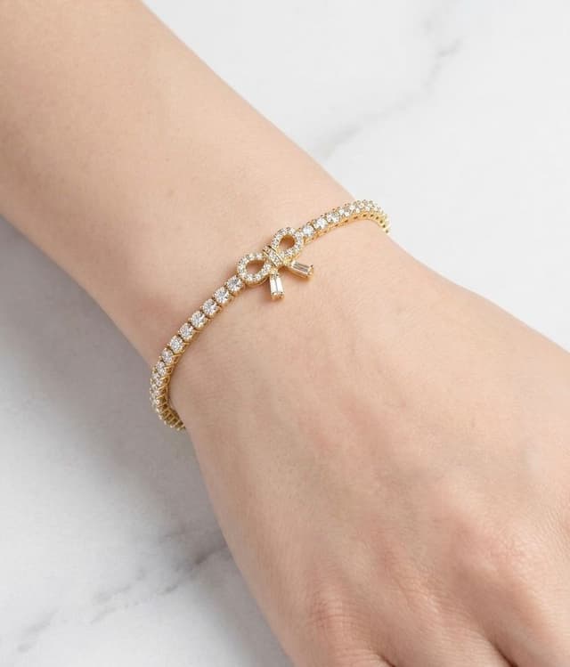 Baguette Cut Gold Tennis Bracelet
