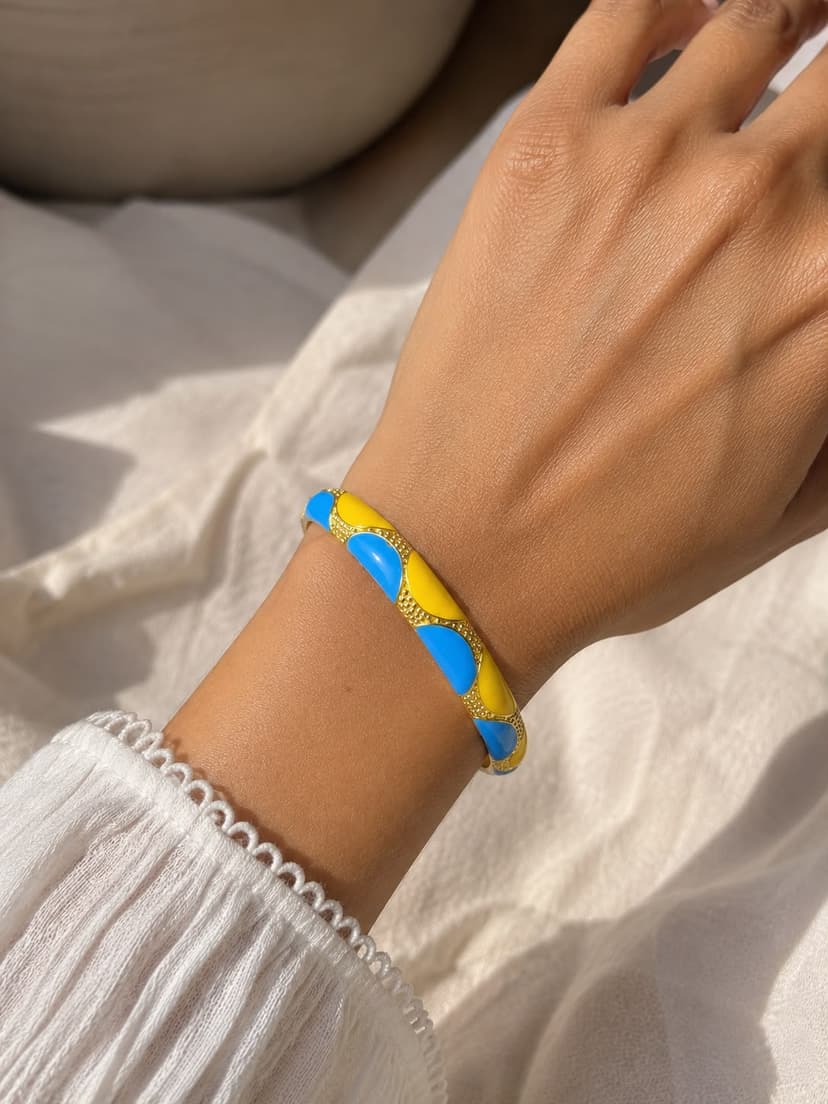 Blue & Yellow Toned Bangle