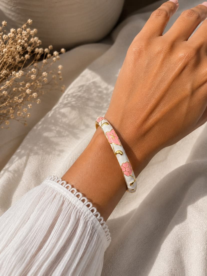 Pastel Pink Multi tone Bangle